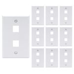 VCE 2 Port Keystone Wall Plate UL Listed (10-Pack), Single Gang Wall Plates for RJ45 Keystone Jack and Modular Inserts, White