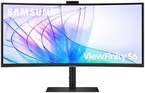 Samsung ViewFinity S65VC Curved Monitor 34 Zoll Mit Lautsprechern und Webcam, HDR10 Bildschirm mit VA-Panel, 3440 x 1440 Pixel, AMD FreeSync 100Hz, 5ms, 90 W Laden via USB-C, Pivot, LS34C652VAUXEN