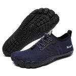 Racqua Barefoot Water Shoes Men Women Comfortable Wide Toe Aqua Shoes Breathable Outdoor Sports Shoes Slip-on Soft Surf Pool Shoes Navy 8 Women/7 Men