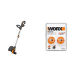 WORX WG163E.1 18V 20V MAX Cordless Grass Trimmer with Command Feed & WA0004 Replacement Grass Trimmer Spool: WG154E, WG157E, WG169E, WG163E