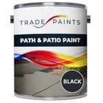 Path & Patio Floor Paint - 5 Litre - Ideal For Stone & Concrete - Smooth Attractive Finish - Use On Garden Patio & Pathway Flags - UV Resistant - Easy To Apply (Black)