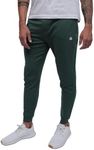 INTO THE AM Premium Men's Joggers Sweatpants with Pockets Tapered Slim Fit Basic Athletic Pants (Forest Green, Medium)