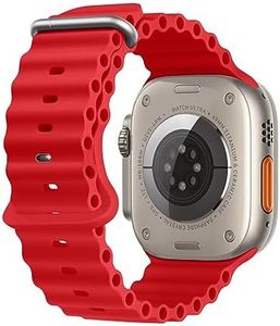 Ycysh Ocean Band Compatiable with Apple Watch Ultra 2 Band 49mm,Women Men Sport Outdoor Silicone Strap for iWatch Series Ultra 2/1,Red