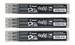 Frixion Erasable Pens, Bundle of 9 Refill Black Gel Ink Fine Point 07