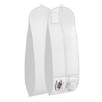 Wedding Gown Garment Bag 20 inch Gusset, with Shoe Pockets and Handle Durable, Rip and Water Resistant Material Large Size Clear Vinyl Pouch for Labeling