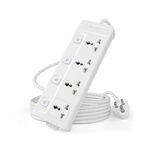 Cablet 250 Volts Extension Board 2500W 10A, 4 Universal Sockets, Individual Switches, 1.8M Heavy Duty Copper Wire, LED Indicator, Power Strip for Home and Office Use