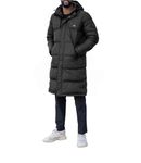 Höhenhorn Bannalp Men's Winter Coat Down Jacket Puffer Coat Long Lined RDS Certified Down and Feathers, black, L