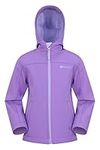 Mountain Warehouse Exodus Kids Softshell Jacket With Hood -Girls Boys Light Purple 11-12 Years