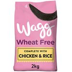 Wagg Wheat Free Complete Dry Adult Dog Food Chicken & Rice 2kg (Pack of 4) - For Sensitive Stomachs