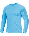 Boladeci Rash Guard Men Swim Shirts Long Sleeve UPF 50+ Sun Protection Clothing UV Shirts SPF Block Sun-Screen T-Shirts Tops for Men Hiking Water Fishing Blue