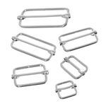 (1 1/2 Inch, 50 Pack) Metal Tri-Glide Rectangle Adjuster Slides Buckle - Strap Adjuster