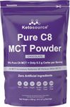 Pure C8 MCT Powder | 500g Pouch | 4X Ketone Boost vs Other MCT Oils | Zero Carbs | Mixes Easily | Keto Coffee Creamer | Vegan Safe Gluten Free | Zero Artificial Ingredients | Chocolate | Ketosource®