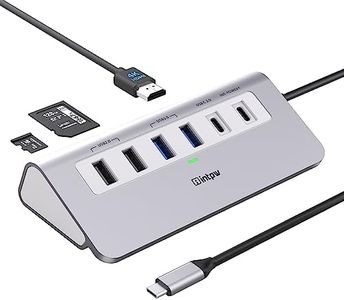 USB C Hub, INTPW 9-in-1 USB C Hub Multiport Adapter with 4K HDMI, PD 100W, USB-C and 2 USB A 3.0 5Gbps, 2 USB A 2.0, SD/TF Card Reader, Aluminum USB C to USB Hub for iPhone 16/15 Series, MacBook, iPad