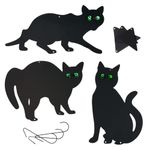 KCT Black Metal Cat Scarer Garden Pest Control with Reflective Eyes Rodent Repellent 3 Pack