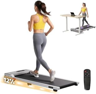 Everfit Walking Pad Treadmill, 3 in 1 Under Desk Treadmills with 12% Incline for Home and Office, 2HP Quiet Walking Pad Portable Treadmill with 6 Preset Programs, Remote Control (Silver)