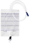 1pc Urine Drainage Bag 2000ml Capacity – STERILE Overnight Urine Bags with Lever Tap Valve and 90cm Tube - Drainable Urinary Bags - Non-Latex Bedside Urinary Night Bags