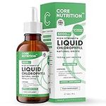 Liquid Chlorophyll Drops for Water - High Strength of 6000mg per 60ml Bottle at 4X Concentration - 2 Month Supply of Chlorophyll Liquid Drink - Made in UK by Core Nutrition