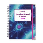 Nursing School Study Planner - Nursing Student Gifts - Spring/Fall Calendar Year - Dates Start January 1, 2024 & Ends January 31, 2025