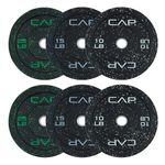 CAP Barbell Economy - Speckled Olympic Bumper Plate Set with Color Logo, Black, 100 lbs Set