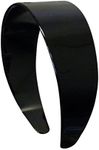 Black 2 Inch Hard Plastic Headband with Teeth Women and Girls wide Hair band (Motique Accessories)