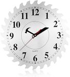 CIGERA 12 Inch Metal Wall Clock with Circular Saw Blade Dial, Handsaw and Hammer Pointer,Great Decor for Home,Workshop and Man Cave