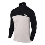 TCA Men's Fusion Pro Quickdry Long Sleeve Half-Zip Running Top - Heather Grey/Black, L