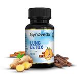 Gynoveda Lung Detox Ayurvedic Tablets. Reduces Damage From Smoking, Pollution. Removes Tar, Toxins, Mucus. Improves Lung Health and Immunity. 1 bottle, 120 tablets