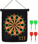 FITNACE Magnet Dart Board Game for Kids,Double Sided Magnet Dart Board with Darts, Size- 12 Inches (Multicolor)