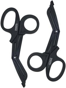Madison Supply Medical Scissors, EMT and Trauma Shears - 7.5 Inch Premium Quality Stainless Steel Bandage Scissors - Premium Medical Shears - Fluoride-Coated with Non-Stick Blades - 2 Pack (Black)