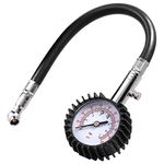 CZC AUTO Tyre Pressure Gauge with Flexible Air Hose 100 PSI Heavy Duty Accurate ANSI Certified for the Car, Bike and Motorcycle