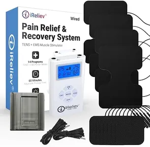 iReliev TENS + EMS Combination Unit Muscle Stimulator for Pain Relief & Arthritis & Muscle Strength - Treats Tired and Sore Muscles in Your Shoulders, Back, Ab's, Legs, Knee's and More