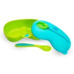 Mee Mee Air-Tight Feeding Bowl with Spoon,Microwave Friendly and Easy to Use & Carry (Blue)