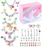 HiUnicorn Jewelry Bracelets Making Kit - Gifts Crafts for Teen Girls Age 8-12, DIY Necklaces Bracelet Making Supplies Colorful Rainbow Beads Stuff with Gift Box for Kids Birthday Graduation