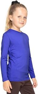 Girl's Long Sleeve Crew Neck Top Royal Blue X-Small