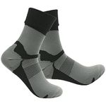 RANDY SUN Hiking Crew Socks, Unisex 100% Waterproof&Windproof Moisture Wicking Cushioned Socks for Outdoor Sports, 1 Pair Grey&Black, Large