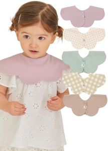 Konny Baby Bibs 5-Pack, 360 ​​° Rotate, New Year Gifts, Soft and Absorbent Bandana Drooling for Boys Girls baby Essentials(Set 4 - Mint, Pink, Beige, Wine Dot, Creamy Gingham)