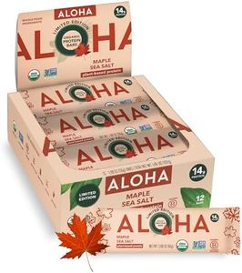 ALOHA Organic Plant Based Protein Bars - Maple Sea Salt - 12 Count, 1.9oz Bars - Vegan Snacks, Low Sugar, Gluten-Free, Low Carb, Paleo, Non-GMO, Stevia-Free, No Sugar Alcohol Sweeteners