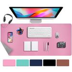 AexZzen Non-Slip Leather Mouse Pad, Waterproof Desk Pad Smooth Surface Soft Large Mouse Mat Protector for Laptop Table Office and Home Decor Organization Accessories (31.5" x 15.7") (Pink)