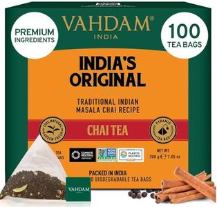 VAHDAM, India's Original Masala Chai Tea Bags (100 Count) Non GMO, Gluten Free, No Added Flavoring | Blended w/Exotic Spices | Whole Leaf Tea Bags | Resealable Ziplock Pouch