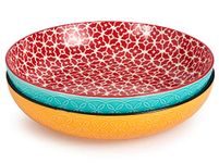 DOWAN Large Serving Dishes, 2773ml Turkey Platter for Entertaining, Christmas, Ø29.5cm Ceramic Serving Plate Bowls for Fruit Salad Pasta, Vibrant Color Big Bowls for Home Kitchen Decor