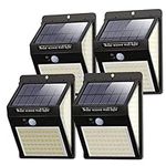 [4 Pack] 140LED Solar Security Lights Outdoor, Litogo Solar Motion Sensor Lights 270ºWide Angle Waterproof Solar Powered Durable Wall Lights Outside 3 Modes for Garden Fence Door Yard Garage Pathway