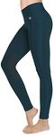 FitsT4 Sports Women's Riding Tights Knee Patch Ventilated Active Schooling Tights Blue S