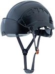 LOHASTAR Hard Hats Construction Safety Helmet, Vented Hard Hat ANSI Z89.1 Approved OSHA Hardhat Hard Hat with Chin Strap(Black+Smoked Visor)