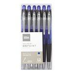 Foray(R) Soft-Grip Retractable Ballpoint Pens, 1.0 Mm, Medium Point, Blue Barrel, Blue Ink, Pack Of 12