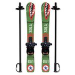 SOLA Winter Sports Kid's Beginner Snow Skis and Poles with Bindings Age 3-4 (Bomber)