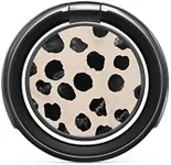 BURGA Stylish Metal Cell Phone Ring Stand Holder, Finger Grip Kickstand 360 Degree Rotation, Black Polka Dots Nude Almond Latte Universal Compatible with iPhone iPad Samsung Galaxy Huawei Google Pixel