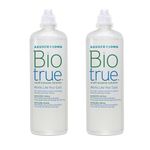 Biotrue Multi-Purpose Contact Lens Solution, 2x 300ml - Cushions & Rehydrates Soft Contact Lenses for Comfortable Wear - Condition, Clean, Remove Protein, Disinfect & Rinse - With Lens Case, Pack of 2