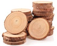 Coadura Unfinished Natural Wood Slices 30Pcs 3.5-4 Inch Round Wood Discs for Crafts Wood Christmas Ornaments,Wedding Centerpieces Paintings DIY Crafts Disc Coasters,Wooden Circles Bulk,Christmas Gift