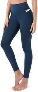 JOYSPELS Women's High Waisted Gym Leggings - Yoga Pants Womens Workout Running Sports Leggings with Pockets - PurplishBlue - M