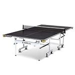 JOOLA Rally TL - Professional MDF Indoor Table Tennis Table w/ Quick Clamp Ping Pong Net & Post Set - 10 Minute Easy Assembly - Corner Ball Holders - USATT Approved - Ping Pong Table w/ Playback Mode